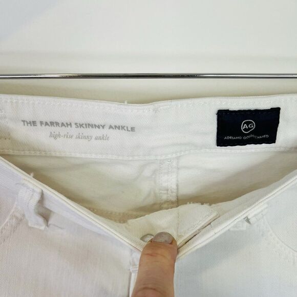 AG Adriano Goldschmied White The Farrah Skinny Ankle Jeans - Picture 6 of 8